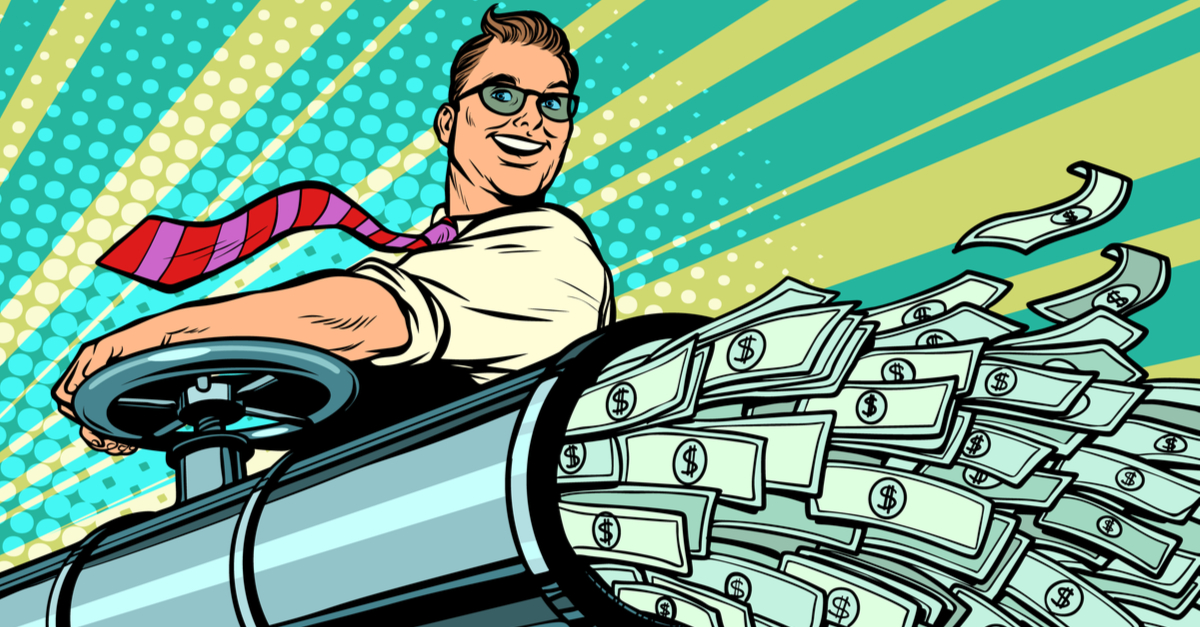Funding pipeline pop art illustration